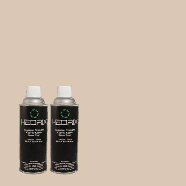 Hedrix 11 oz. Match of 3B12-2 Soft Taupe Semi-Gloss Custom Spray Paint (2-Pack)