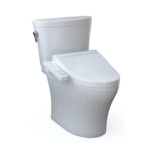 Aquia IV Arc 12 in. Rough In Two-Piece 0.9/1.28 GPF Dual Flush Elongated Toilet in Cotton White with C2 Washlet Seat