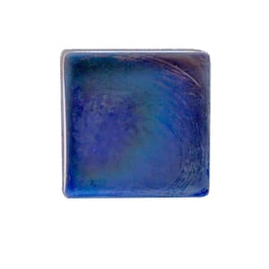 Tropical Style Iridescent Blue 2 in. x 2 in. Handmade Recycled Glass Tile Sample