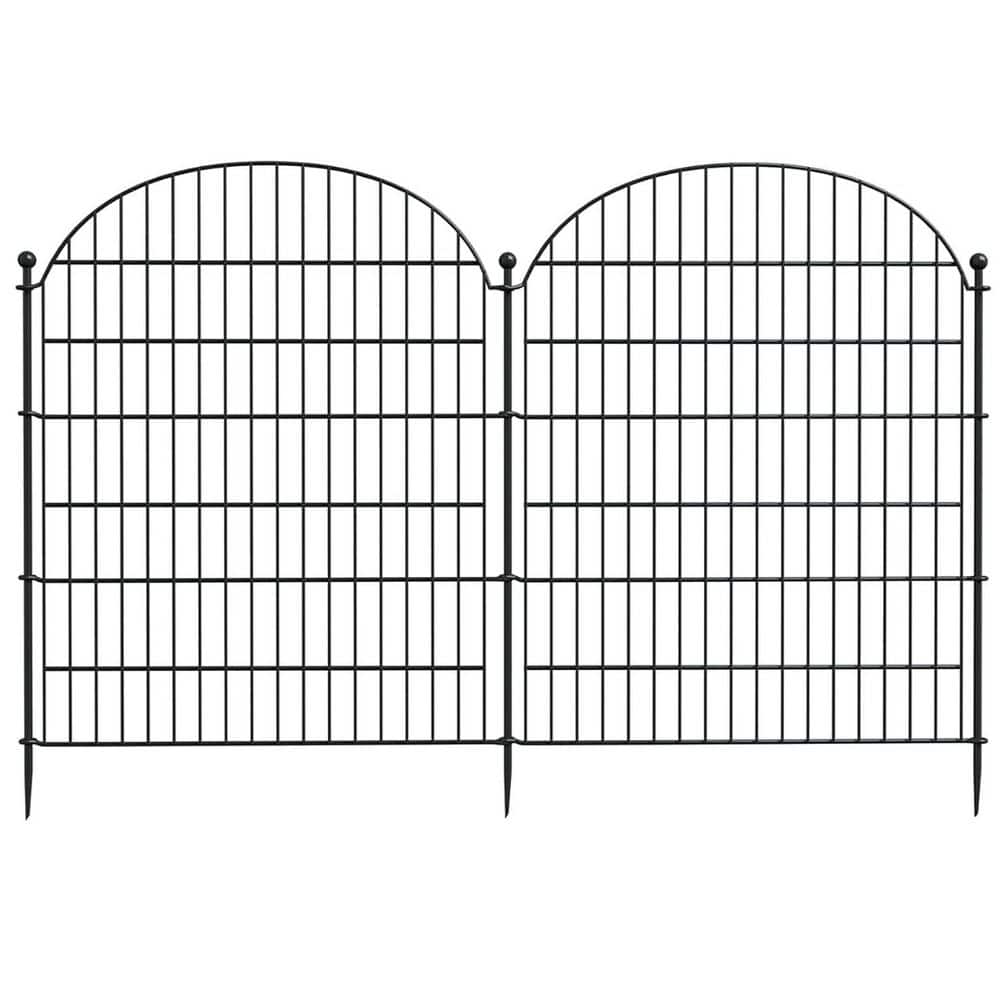 32 in. Metal Garden Fence 10 Panels, No Dig Dog Fence Outdoor 23.6 ft