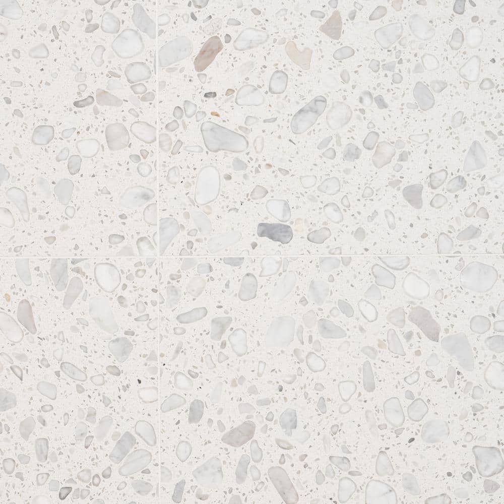 Italia Bianco 24'' x 24'' Honed Terrazzo Floor and Wall Tile