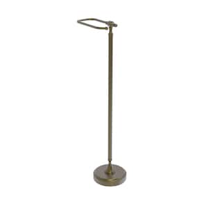 Retro Wave Collection Free Standing Toilet Tissue Holder in Antique Brass