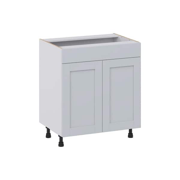 J COLLECTION Cumberland Light Gray Shaker Assembled 30 in.W x 34.5 in. H x 21 in. D Vanity False Front Sink Base Kitchen Cabinet