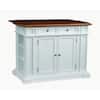 Americana White Kitchen Island With Drop Leaf