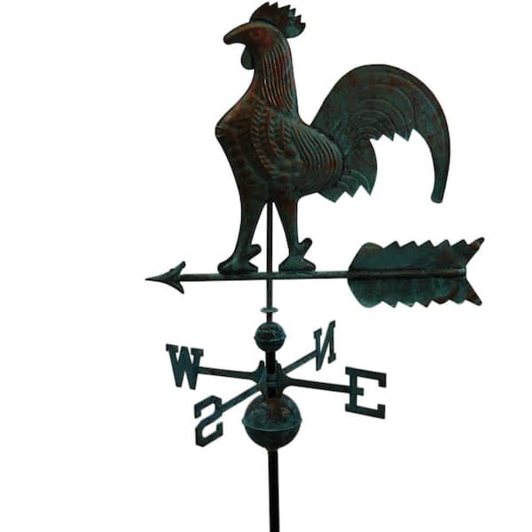Augusta Homes & Gardens 53 In. W Rooster Copper Weathervane - Patina