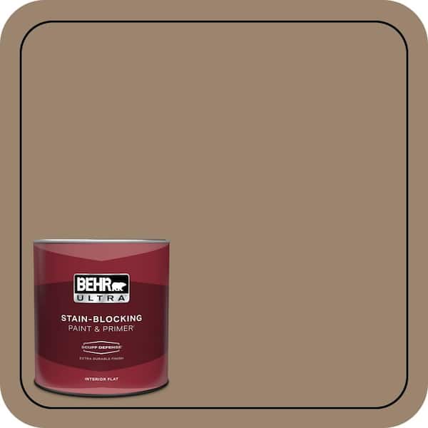 BEHR ULTRA 1 qt. #MQ2-48 Sturdy Brown Extra Durable Flat Interior Paint & Primer