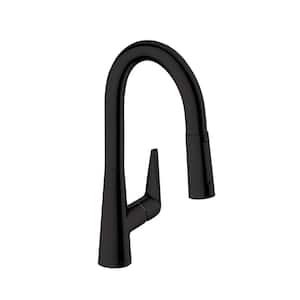 Talis S Single-Handle Pull Down Sprayer Kitchen Faucet with QuickClean in Matte Black