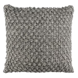 Janan Knit Dark Gray/Natural 20 in. x 20 in. Throw Pillow