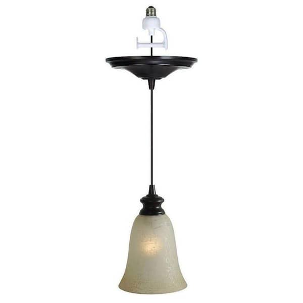 Home Decorators Collection 1-Light Brushed Bronze Instant Pendant with Conversion Kit