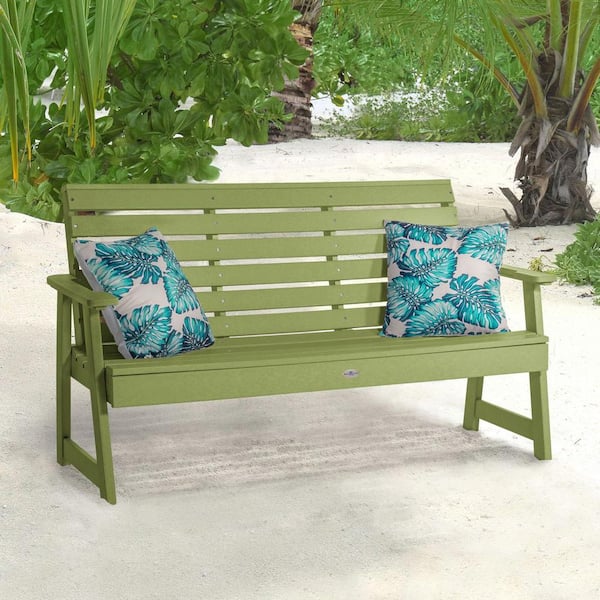 Riverside 5 ft. 2-Person Palm Green Recycled Plastic Garden Bench