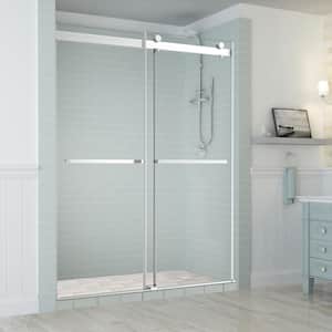 Rivage 44 in. to 48 in. x 76 in. Frameless Sliding Double-Bypass Sliding Shower Door in Stainless Steel