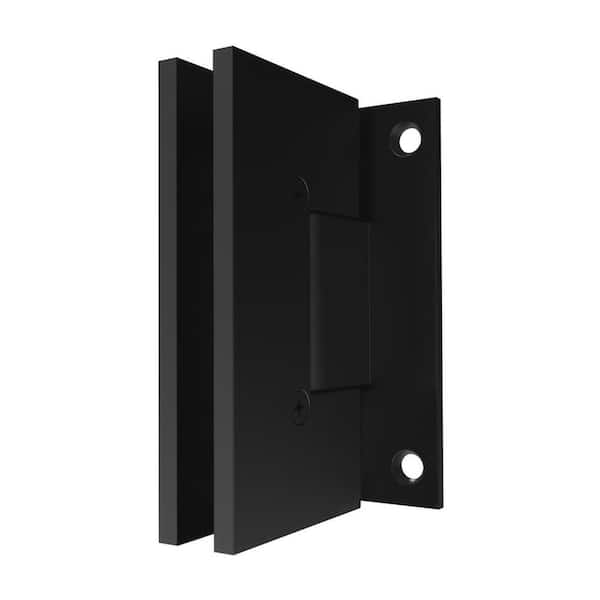 Fab Glass and Mirror Shower Door Hinge in Heavy Duty Short Back Plate with Matte Black Finish Pack of 1