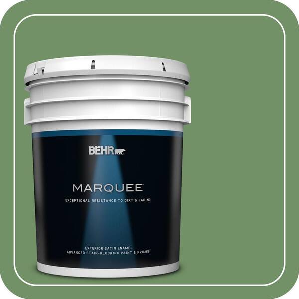 BEHR MARQUEE 5 gal. #M400-6A Mossed Opportunity Satin Enamel Exterior Paint & Primer