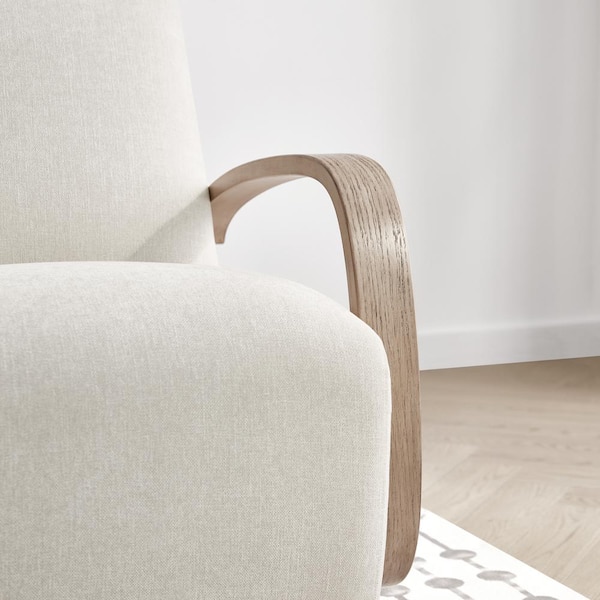 Spruce & Spring Ella Linen Fabric Swivel Accent Chair with U