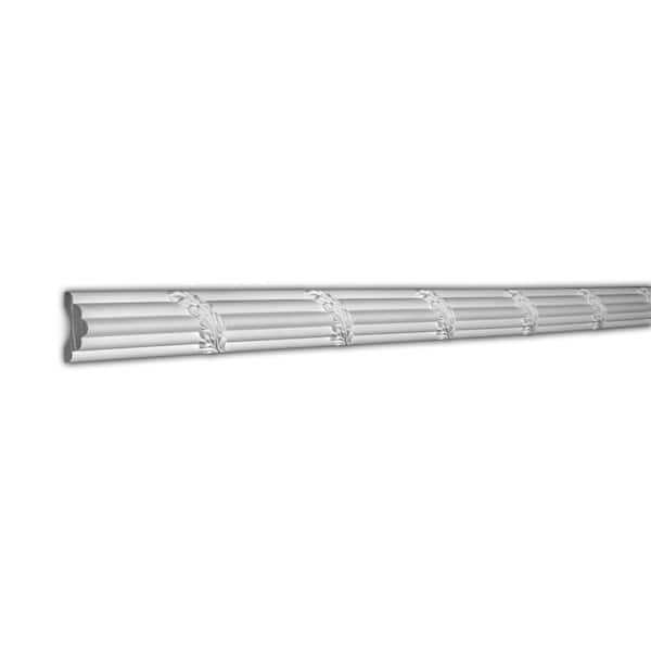 American Pro Decor 1-7/8 in. x 3/4 in. x 96 in. Reed and Acanthus Leaf Polyurethane Panel Moulding Pro Pack 32 LF (4-Pack)
