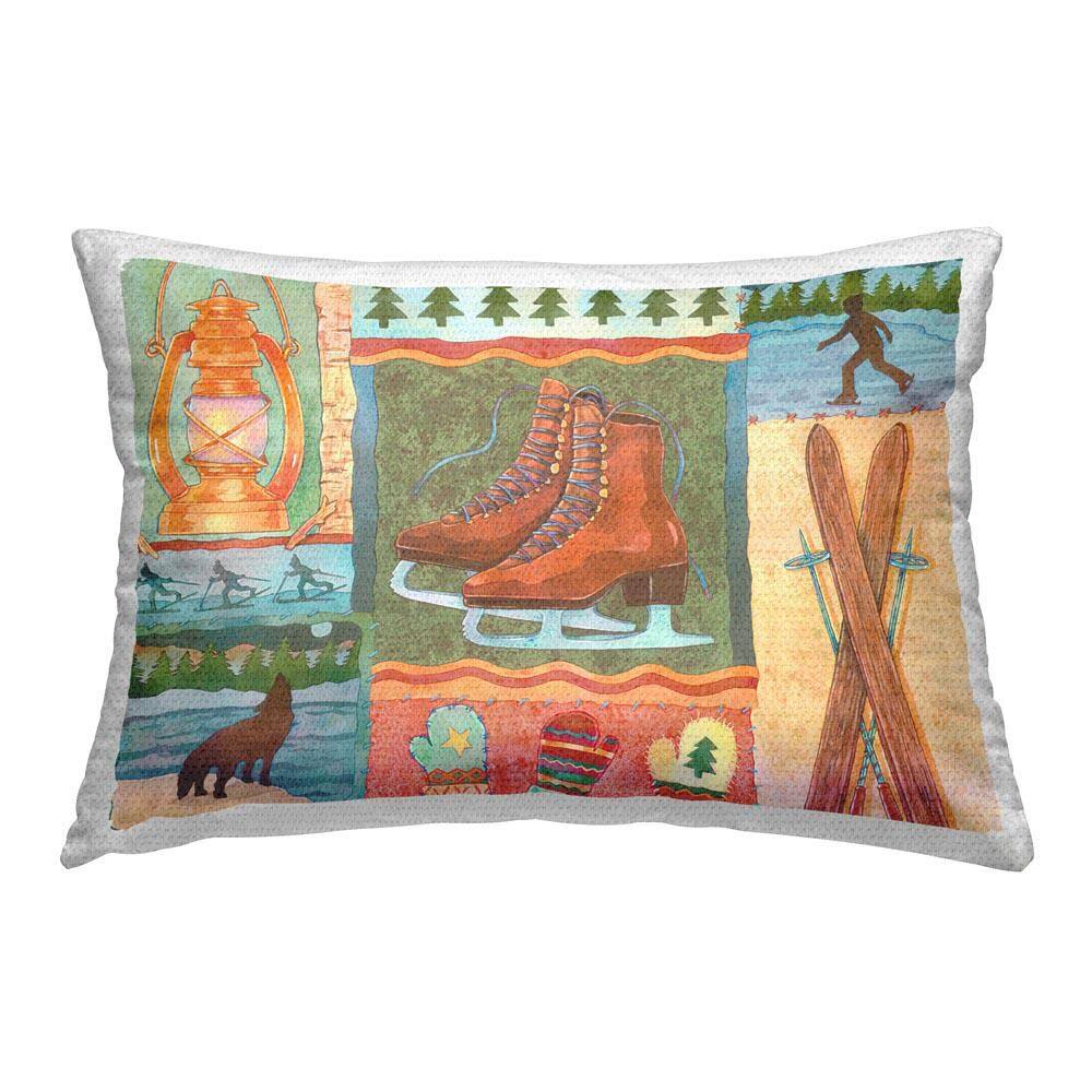 Winter Cabin Collage Outdoor Printed Throw Pillow by Andrea Tachiera price history on PriceWatchPro