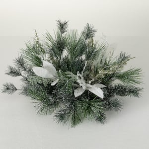 6 in. H Frosted Snow Pine Orb Green