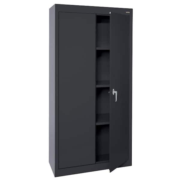 Value Line Series 3-Shelf 24-Gauge Garage Freestanding Storage Cabinet in Black ( 30 in. W x 72 in. H x 18 in. D )