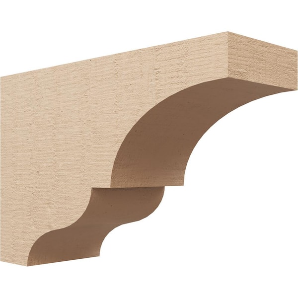 Ekena Millwork Classic Series 3 7 in. x 21 in. x 14 in. Asheboro Rough Cedar Woodgrain Timberthane Polyurethane Corbel in Primed Tan