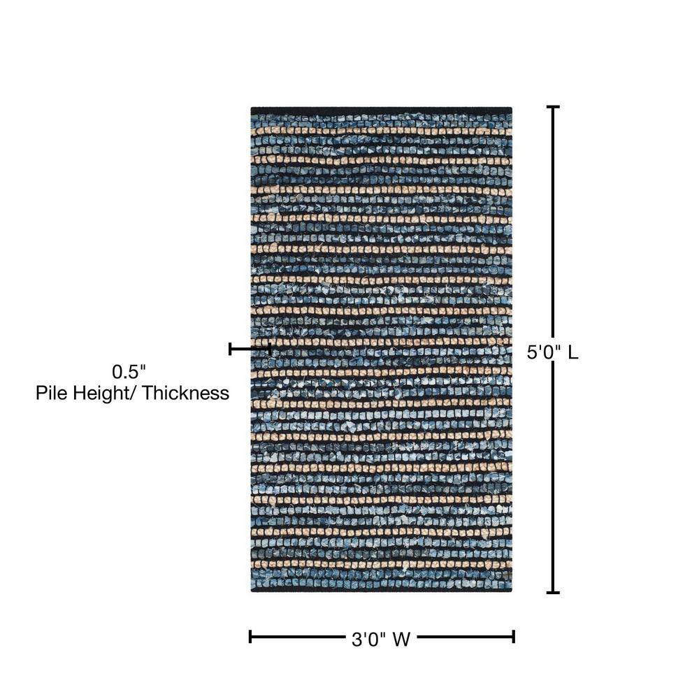 Cape Cod Blue and Natural Handwoven Cotton Area Rug