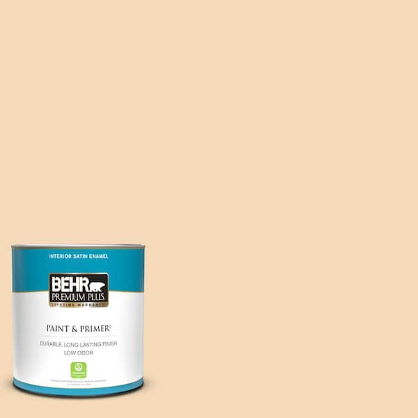 BEHR Premium Plus 1 gal. #M250-2 Golden Pastel Satin Enamel Low Odor Interior Paint & Primer