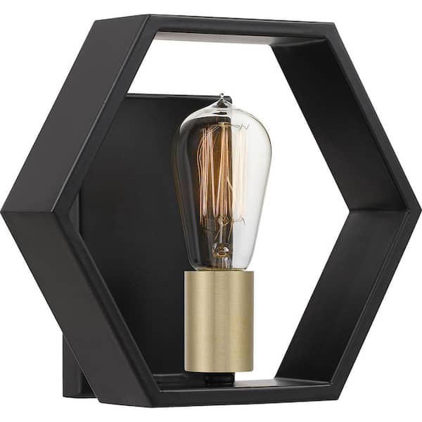 Bismarck 1-Light Earth Black Wall Sconce