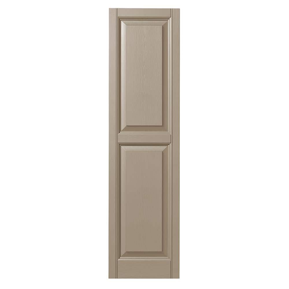 12 in. x 59 in. Raised Panel Polypropylene Shutters Pair in Pebblestone Clay price history on PriceWatchPro
