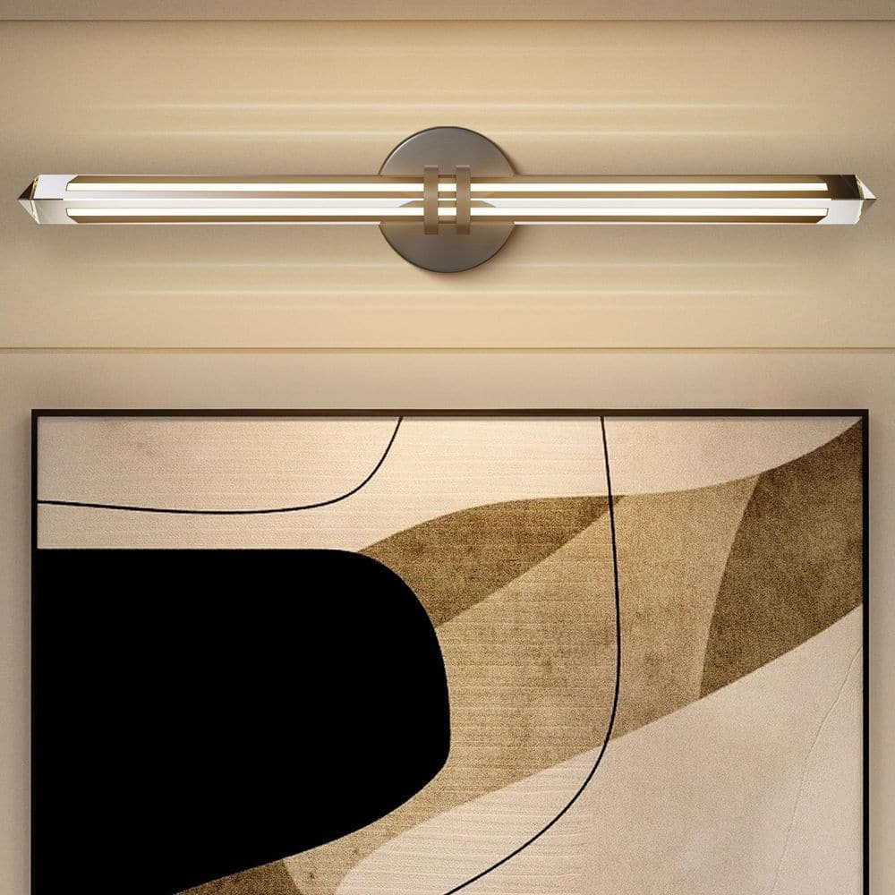 YUYI 26 in. 2-Light Matte Black Wall Sconce, Vanity Light, Modern