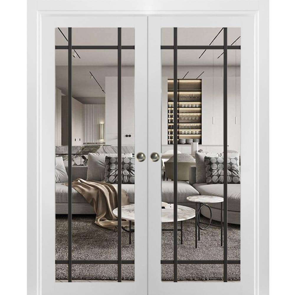 56 in. x 84 in. 2 Panel White Finished Solid Wood Sliding Door with Hardware price history on PriceWatchPro