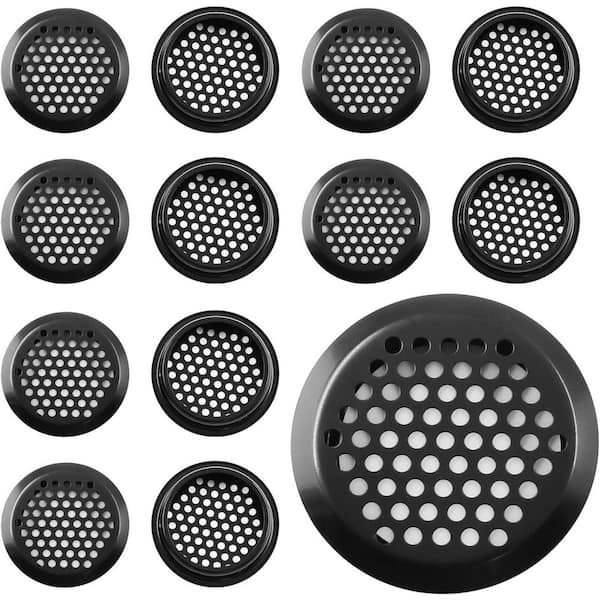 20-Pieces 2.1 Circular Black Stainless Steel Louver Air Vent Mesh Hole Design for Ventilation Soffit Vent