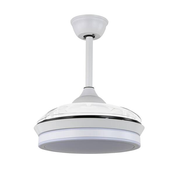 Led White Retractable Ceiling Fan, Orbit Bladeless Ceiling Fan