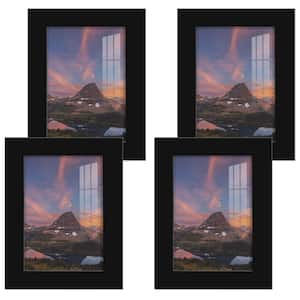Modern 3.5 in. x 5 in. Black Picture Frame (Set of 4)