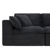 Nestfair 142 in. W Fully Compressed U-Shaped Corduroy Modular Sectional Sofa in. Black with Ottomans and No Assembly CSSGT728B