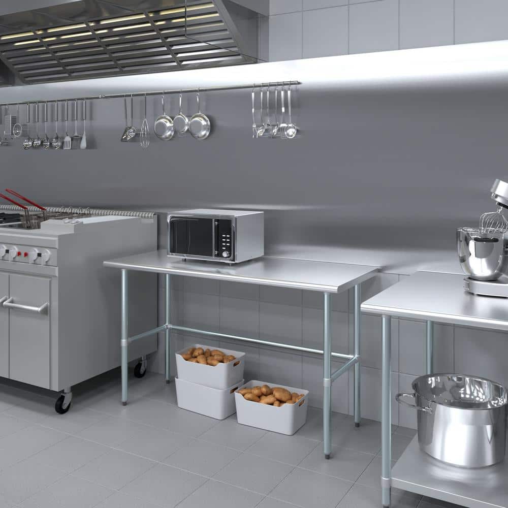60" Stainless Steel Utility Work Table with Galvanized Legs
