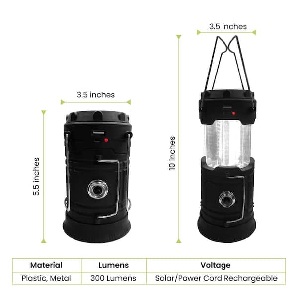 30-LED Indoor/Outdoor Rechargeable Solar Lantern