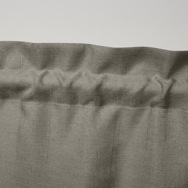 Loha Cafe Brown Solid 54 in. W x 16 in. L Rod Pocket Scalloped Valance (single set)