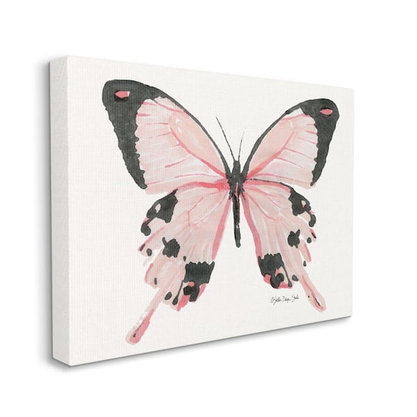 Stupell Industries Pink Butterfly Splatter Patterned Wings by Stellar Design Studio Unframed Print Animal Wall Art 36 in. x 48 in.