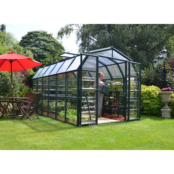 Grand Gardener 8 ft. x 12 ft. Green/Clear DIY Greenhouse Kit