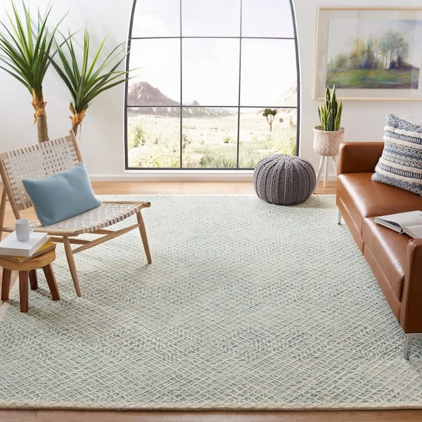 Capri Blue/Ivory 8 ft. x 10 ft. Diamond Geometric Area Rug