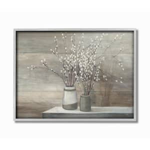 11 in. x 14 in. "Pussy Willow Still Life" by Wild Apple Framed Wall Art