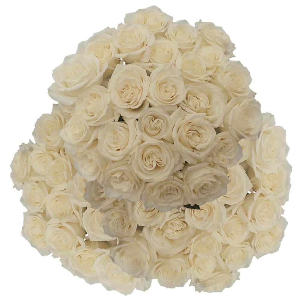 Globalrose 100 Stems of White Playa Blanca Roses Fresh Flower Delivery ...