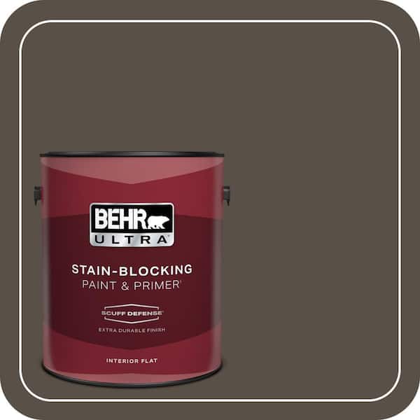 BEHR ULTRA 1 gal. #N360-7 Potting Soil Extra Durable Flat Interior Paint & Primer