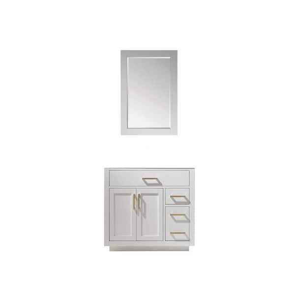 Altair Ivy 35.2 in. W x 21.6 in. D x 33.1 in. H Bath Vanity Cabinet without Top in Royal Blue with Mirror