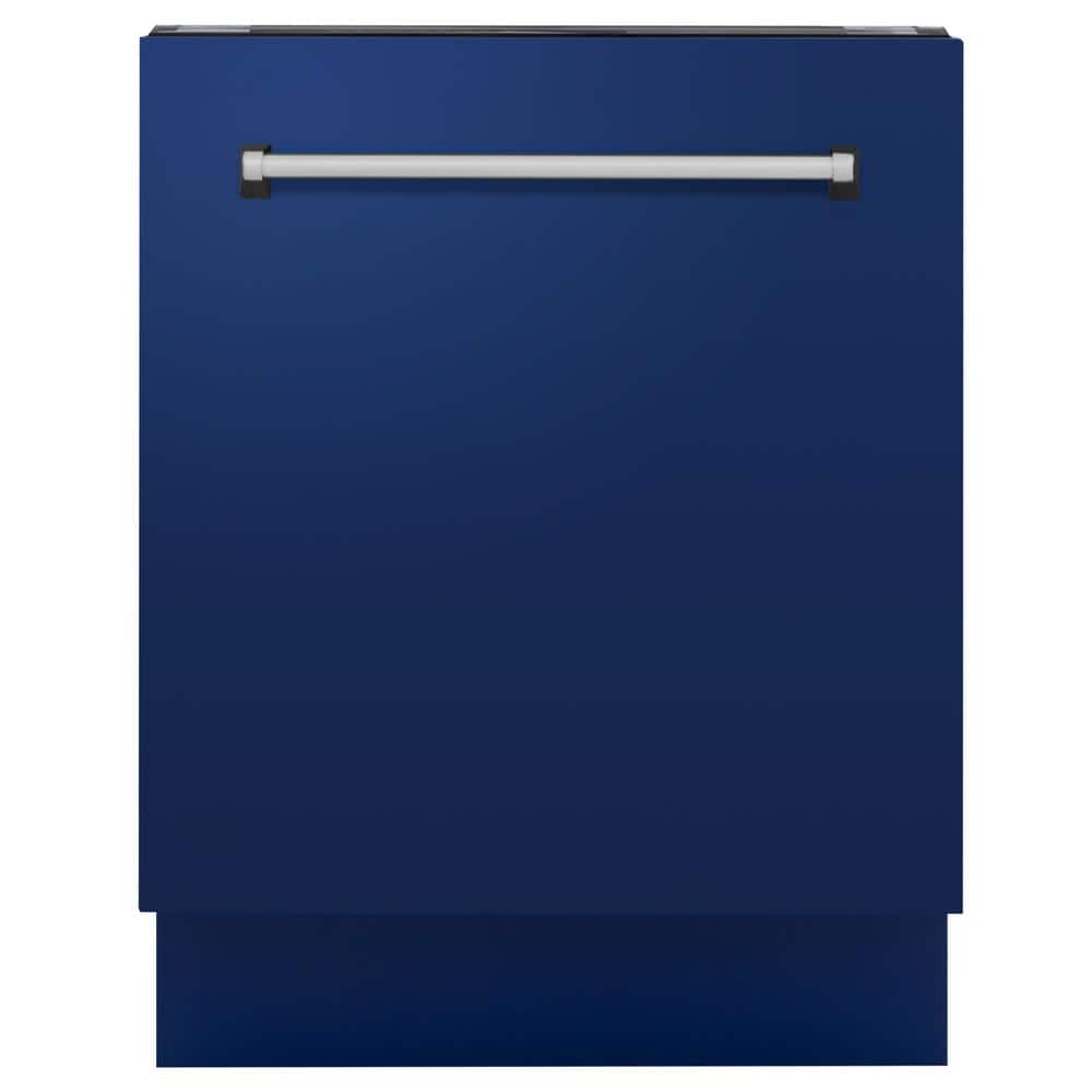 ZLINE Kitchen and Bath Tallac Series 24 in. Top Control 8-Cycle Tall Tub Dishwasher with 3rd Rack in Blue Gloss