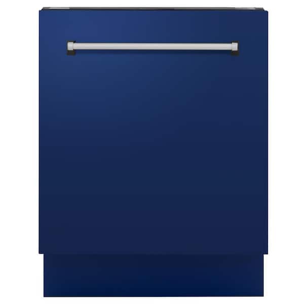 ZLINE Kitchen and Bath Tallac Series 24 in. Top Control 8-Cycle Tall Tub Dishwasher with 3rd Rack in Blue Gloss