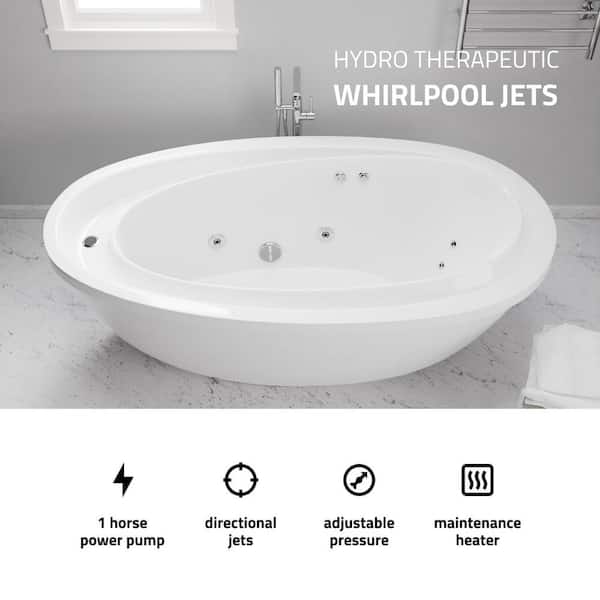 ANZZI Leni 71 in. L x 38 in. W Whirlpool Bathtub with Reversible 