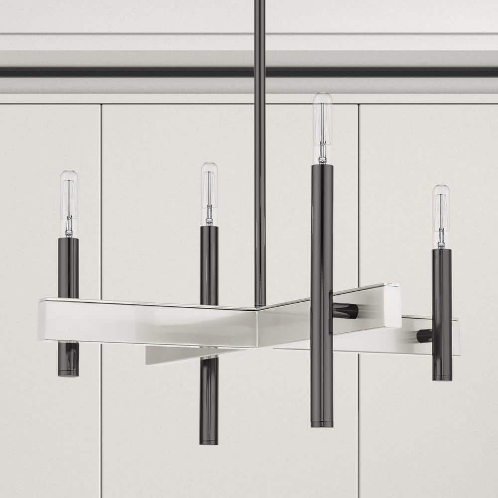 Denmark 4-Light Black Chrome Mini Chandelier
