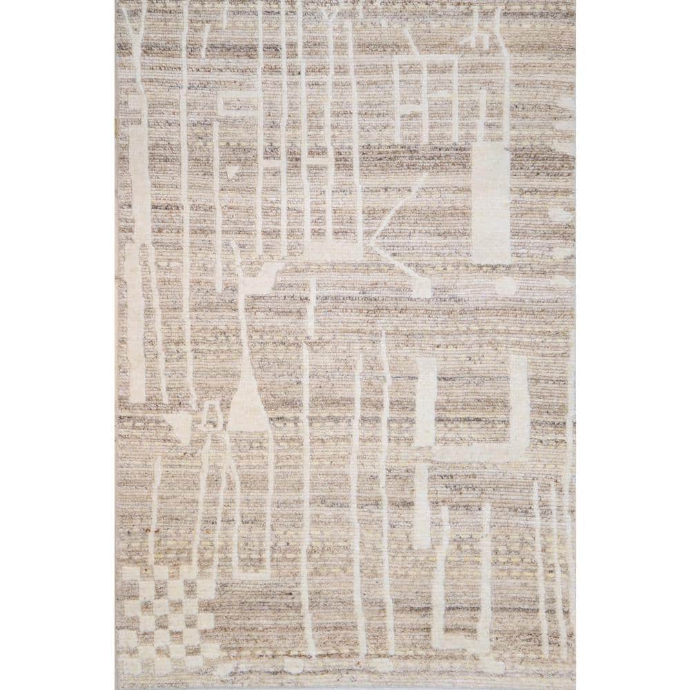 Jasiah Camel 5 ft. x 8 ft. (5 ft. x 7 ft. 6 in.) Geometric Transitional Are