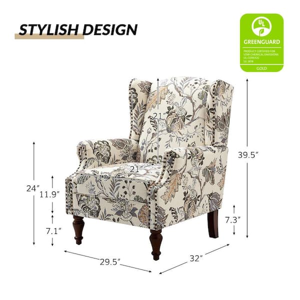 JAYDEN CREATION Gille Traditional Green Upholstered Wingback