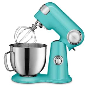 Precision Master 5.5 Qt. 12-Speed Robins Egg Die Cast Stand Mixer with Attachments